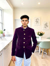 Hard Velvet Purple Jodhpuri Suit