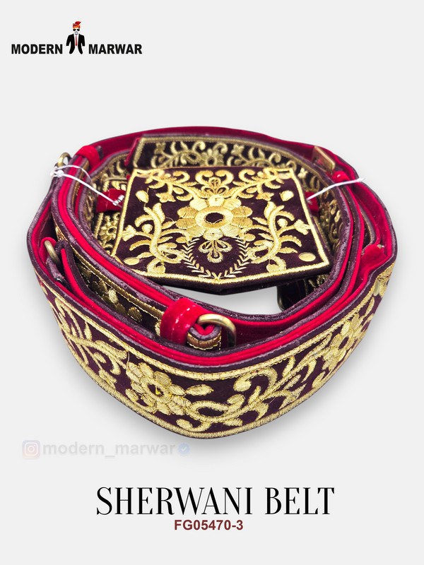 Sherwani Belt-2800-3-D.CHERRY