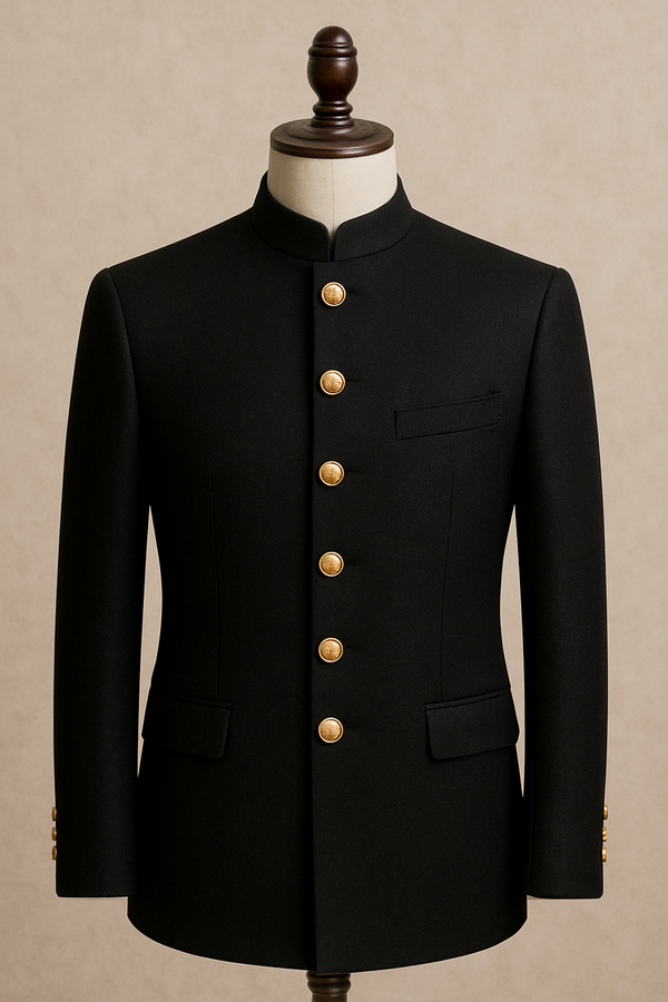Royal Black Jodhpuri Suit for Men