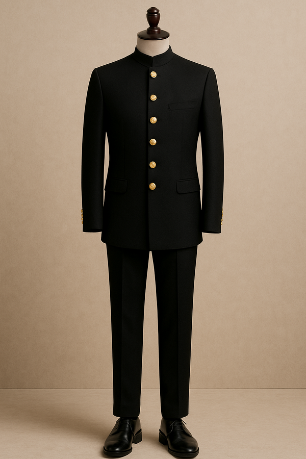 Royal Black Jodhpuri Suit for Men