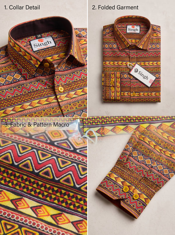 Singh Mens Sanganeri Shirts F-15-114-14