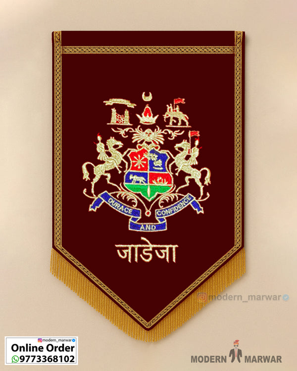Jadeja Logo – Royal Flag for Wedding & Home Decoration