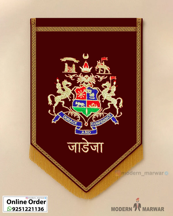 Jadeja Logo – Royal Flag for Wedding & Home Decoration