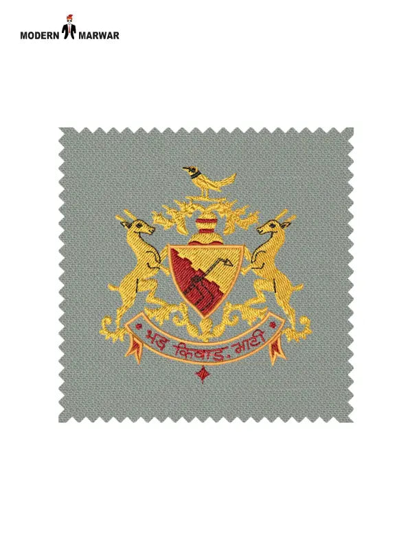 Elegant fabric of Bhati Coat Suit for Men in a light gray shade with intricate embroidery design