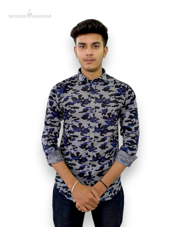 Camo print men's shirt from Modern Marwar featuring a stylish design perfect for casual wear