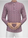 Modern Marwar designer men's kurta in checked pattern with long sleeves for casual and festive occasions