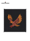 Eagle Logo Jodhpuri Suit fabric swatch in black with vibrant eagle embroidery design