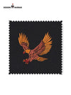 Eagle Logo Jodhpuri Suit fabric swatch in black with vibrant eagle embroidery design