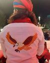 Modern Marwar eagle logo shirt featuring an intricate eagle embroidery design on the back