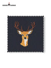 Modern Marwar embroidered deer logo coat suit fabric swatch showcasing detailed deer design