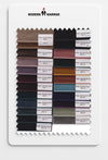 Swatches of holend velvet fabric for suits showcasing various colors and textures
