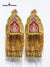 Gold embroidered epaulettes with intricate designs and fringe detailing for traditional outfits