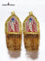 Pair of gold embroidered epaulettes featuring intricate designs and fringed edges for traditional attire