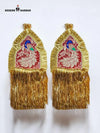 Golden Peacock Epaulettes by Modern Marwar with intricate detailing and fringed design