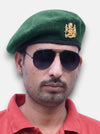 Default green Beret Cap & ranawant Lobo Combo in wool, worn at a slight angle