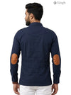 M Hunting Shirt in Navy Blue with Cotton Fabric, Back View, HUNTING SHIRTD-1310-240
