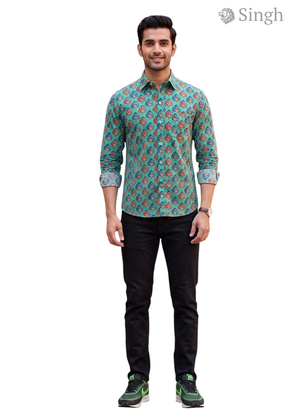 Singh Mens Sanganeri Floral-15-109-1