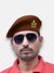 Default brown beret cap made of fabric with emblem, featuring Jadeja brown Beret Cap & Star Lobo Jadeja brown