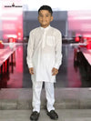 White kids kurta pajama set by Modern Marwar for festive celebrations and special occasions