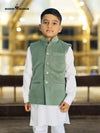Stylish Kids Velvet Koti in Green with Traditional Design for Special Occasions