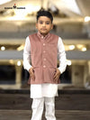 Boys kids velvet koti in pink from Modern Marwar, perfect for festive occasions and celebrations