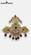 M HAND USE Red and Gold KILNGI-3101-34 with intricate design and dangling beads