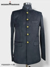 Modern Marwar luxury men's velvet coat in sleek black with elegant gold buttons and tailored fit