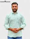 Men's light green shirt made of soft lycra fabric material for comfortable wear