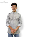 Men's casual shirt from Modern Marwar featuring a button-up design and chest pockets