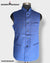 Modern Marwar Men's Ethnic Jacket in Blue with Checked Pattern and Button Closure