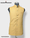 Modern Marwar Men's Ethnic Jacket in beige with a stylish mandarin collar and button closure