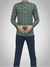 Men's geometric kurta by Modern Marwar featuring a stylish diamond pattern and button placket.