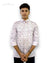 Modern Marwar men's printed shirt in light pink with floral patterns and button-down collar