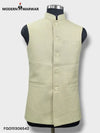 Men's ethnic koti by Modern Marwar in light beige with classic button closure and minimal design