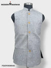 Modern Marwar Men's ethnic koti in gray with button detailing for a stylish traditional look