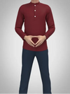 Men's maroon kurta by Modern Marwar featuring a stylish design and comfortable fit