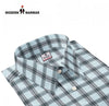 Modern Marwar men's checked shirts online in light blue with a stylish collar and button details