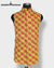 Men's ethnic koti by Modern Marwar featuring a vibrant yellow design with red elephant patterns
