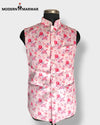 Men's floral Koti vest by Modern Marwar in pink with a floral print and stylish design