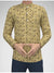 Modern Marwar men's floral kurta in yellow with a stylish button-up design and long sleeves