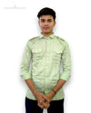 Men's green casual shirt from Modern Marwar with stylish button-up design and chest pockets.