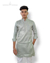 Men's long kurta in light green with a stylish design by Modern Marwar for casual or festive occasions