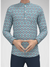 Men's printed kurta from Modern Marwar in blue with intricate geometric patterns