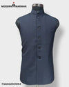 Modern Marwar Men's Simple Koti in Navy Blue with Sleek Design and Stand-Up Collar