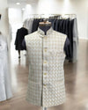 Modern Marwar Mens Wedding Koti in checked pattern, perfect for festive occasions and celebrations