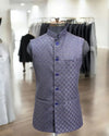 Modern Marwar Mens Wedding Koti with a stylish checkered pattern and sophisticated design