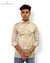 Beige Modern Marwar Hunting Shirt featuring intricate detailing, ideal for modern ethnic wear for men.