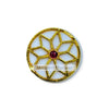 Elegant decorative button for sherwanis featuring a gold star design with a red gem center