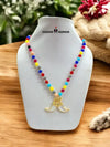 Colorful bead necklace with vibrant beads and decorative gold pendant by Modern Marwar