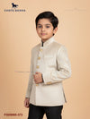Stylish beige kids jodhpuri suit by Chotte Banna, perfect for special occasions and traditional events